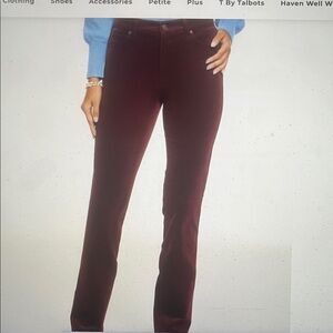 🌺Final Price w/$4.99 Shipping🌺Talbots Burgundy Corduroy Straight Leg In Petite